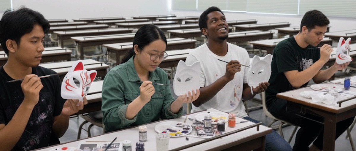 狐面の絵付け体験