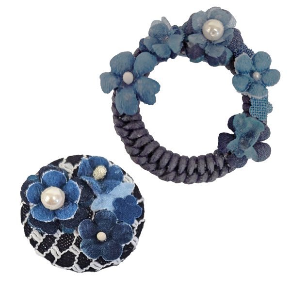 藍染花アクセサリー